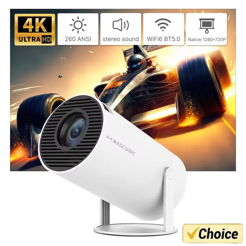 Projetor portátil Android 11 Dual Wifi6 200 ANSI Allwinner H713 BT5.0 1080P 1280*720P Home Cinema Outdoor