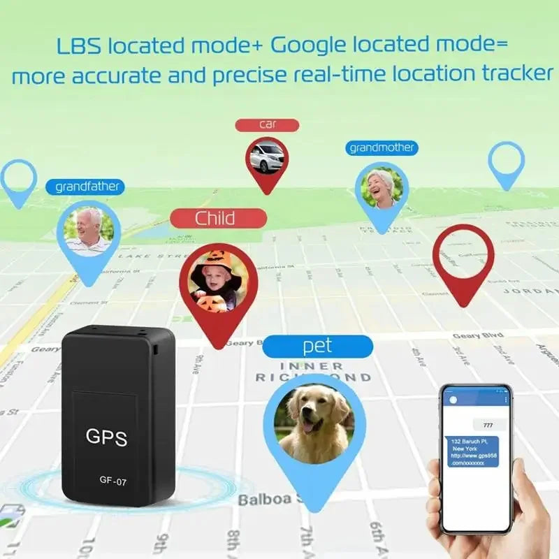 Mini Magnetic GF-07 GPS rastreamento e localizador de veículo em tempo rea