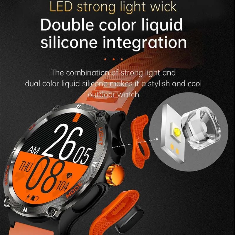 New For Xiaomi AMOLED Smart Watch Men Rugged Military Bluetooth Call GPS Track 500Mah 3ATM Waterproof