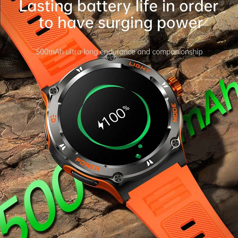 New For Xiaomi AMOLED Smart Watch Men Rugged Military Bluetooth Call GPS Track 500Mah 3ATM Waterproof