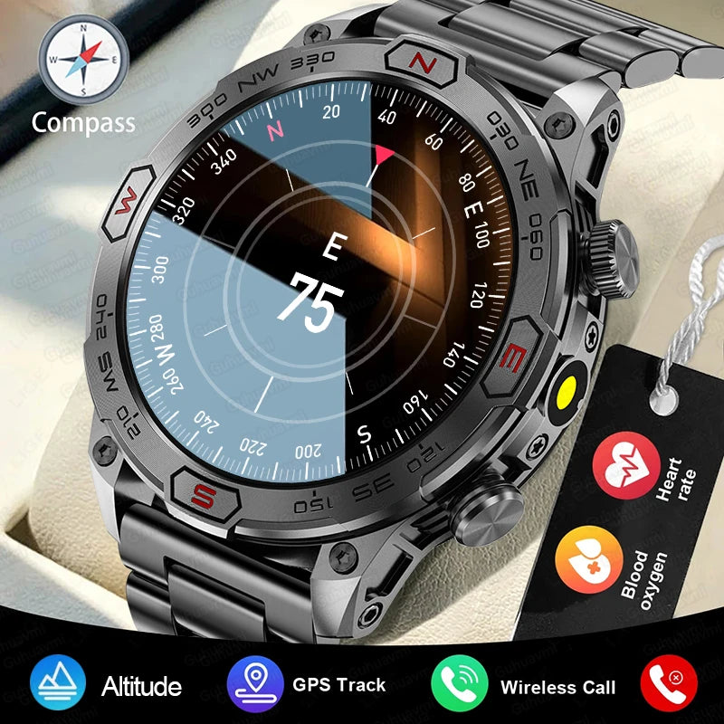 Smart Watch 1.43" Screen 1ATM Waterproof Watches Bluetooth Call GPS Motion Trajectory For Android IOS