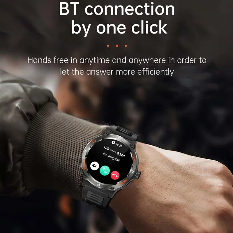 New For Xiaomi AMOLED Smart Watch Men Rugged Military Bluetooth Call GPS Track 500Mah 3ATM Waterproof