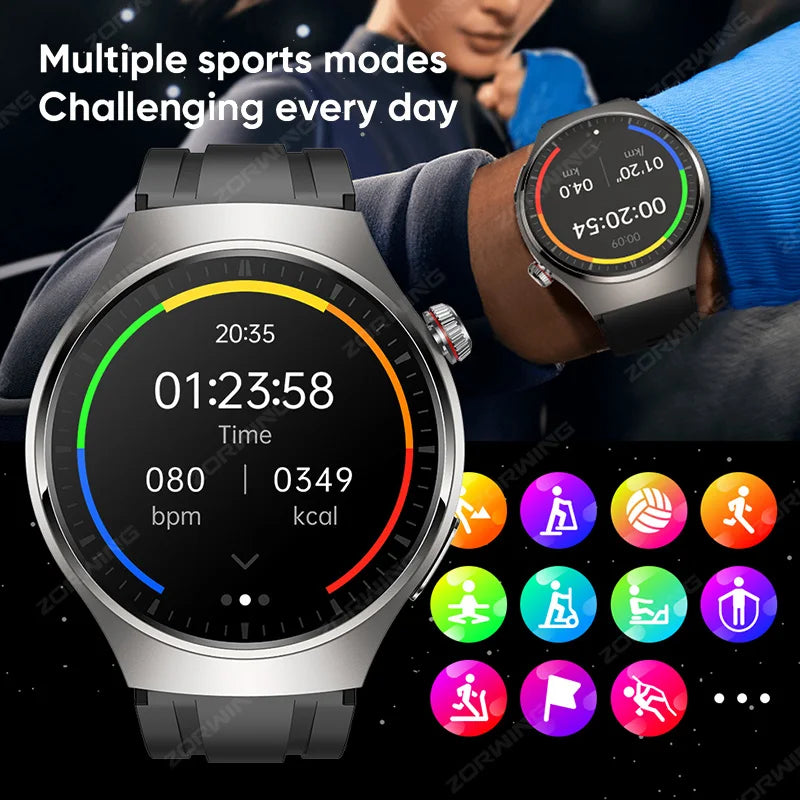 MT200 PPG+ECG Smart Watch Men Watch 4 Pro 1.43" AMOLED Screen Heart Rate Body Temperature Blood Pressure