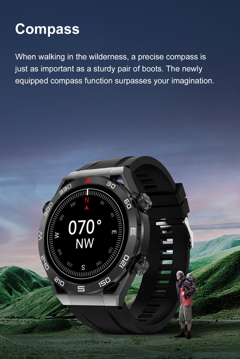 Vwar Ultra Mate Business Smart Watch Men Bluetooth Call Compass 100+ Sport Waterproof Watches for Android IOS