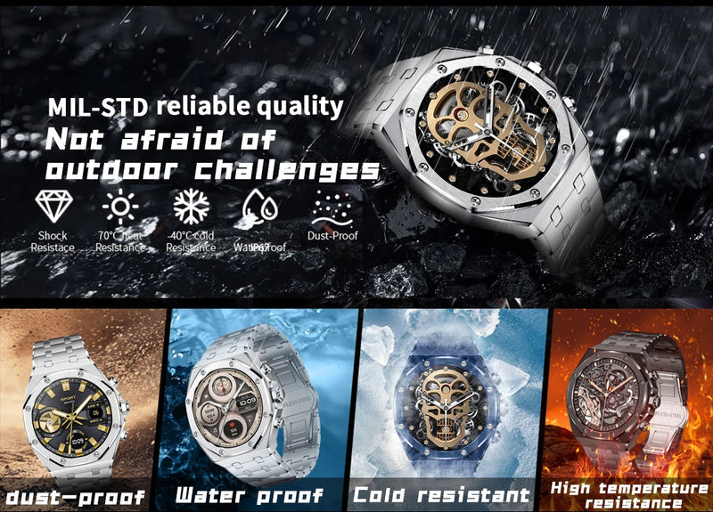 Luxury Smart Watch masculino Bluetooth Call Blood Oxygen Business AMOLED Always-on Display