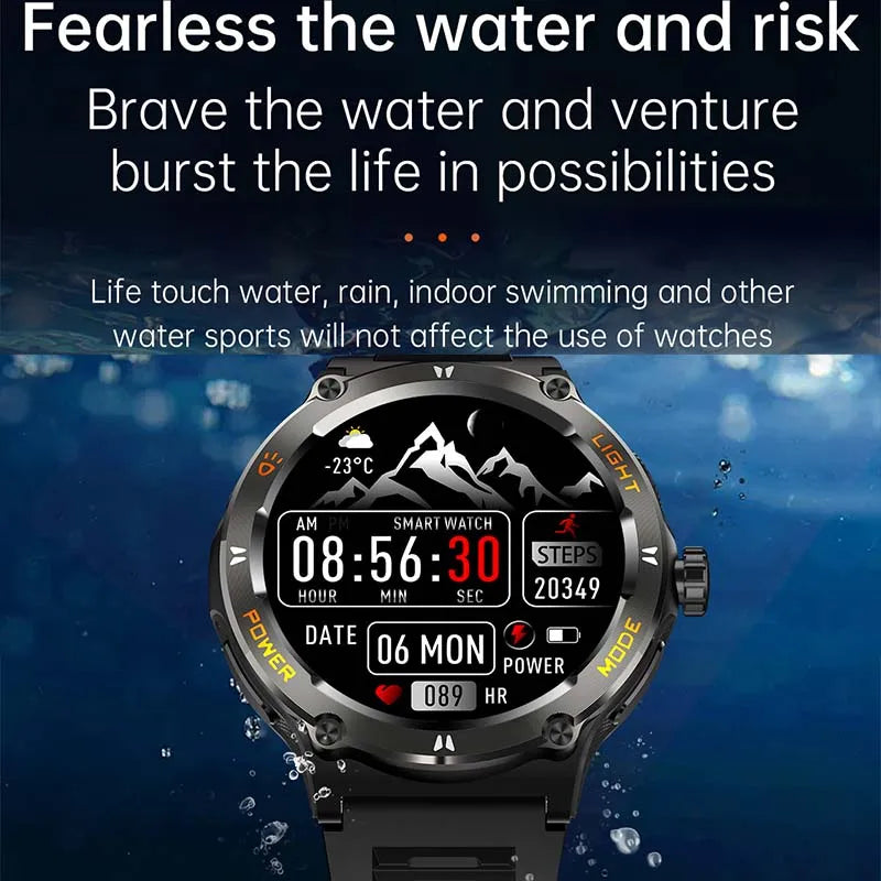 New For Xiaomi AMOLED Smart Watch Men Rugged Military Bluetooth Call GPS Track 500Mah 3ATM Waterproof