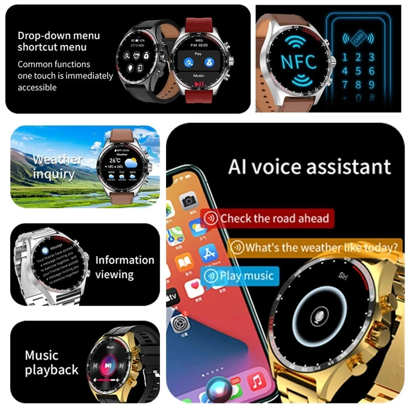 GPS Smart Watch Men Bluetooth Call HD Health  Monitoring Compass IP68 Waterproof