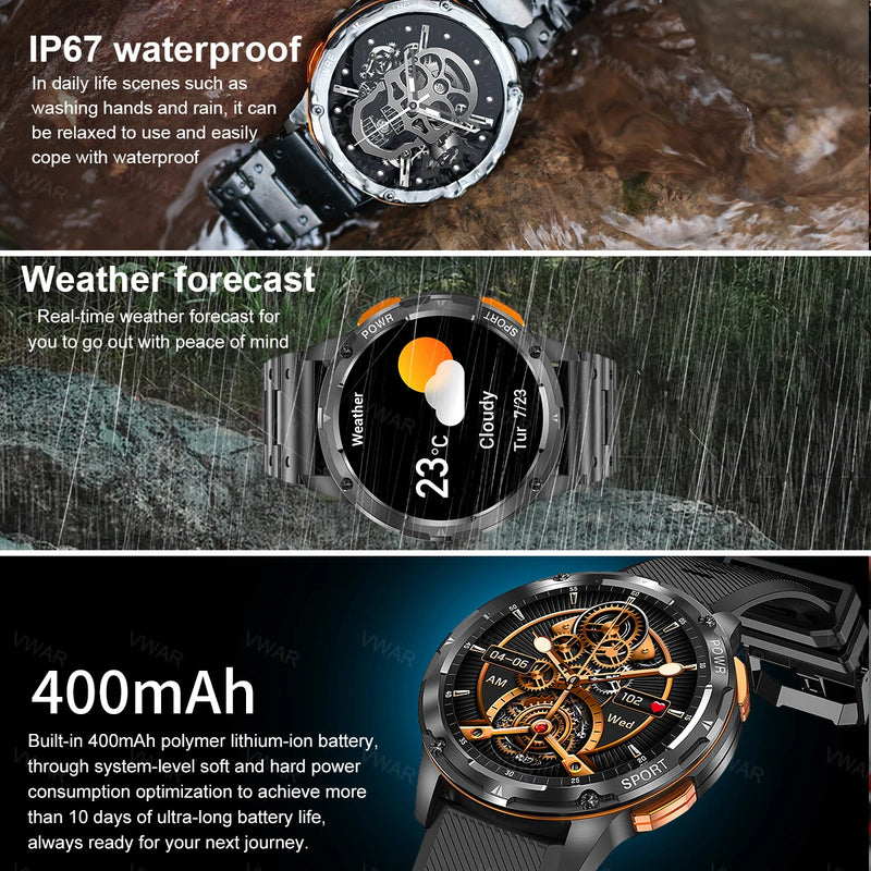 VWAR TANK T2 Military Ultra Smartwatch Men Women Smart Watch AMOLED AI Voice Call Waterproof Digital Fitness Sport Watches