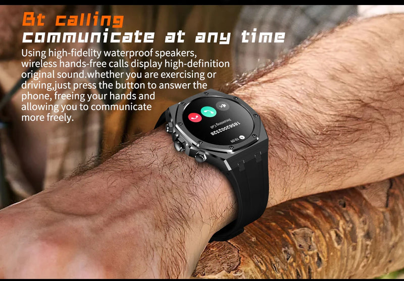 Luxury Smart Watch masculino Bluetooth Call Blood Oxygen Business AMOLED Always-on Display