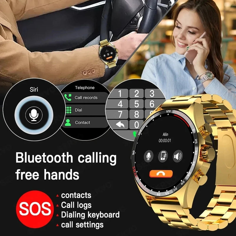 GPS Smart Watch Men Bluetooth Call HD Health  Monitoring Compass IP68 Waterproof